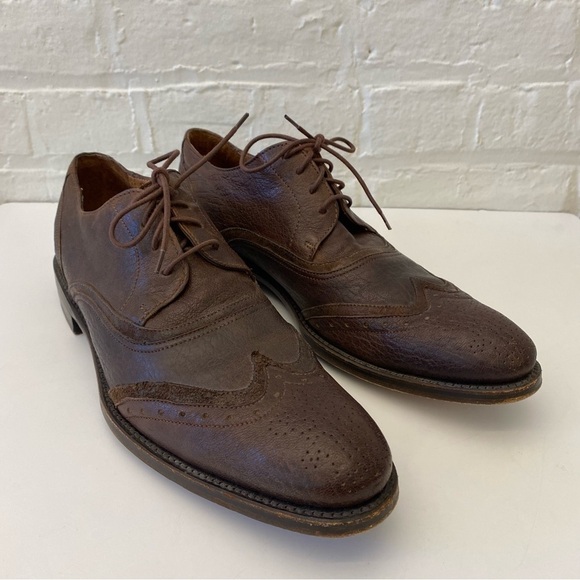 Frye || Mixed Leather Wingtip Oxford Derby Shoes Brown‎ 10.5 main image 6